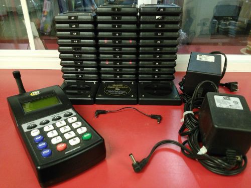 Lrs t7400 guest paging system with 32 coaster pagers #1224 for sale