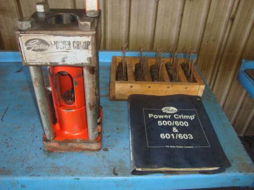 Gates power crimp model 601 hydraulic hose crimping machine with dies for sale
