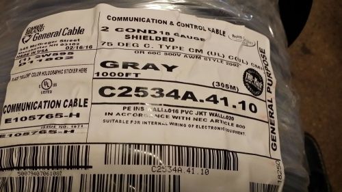 Carol Brand General Cable Communication &amp; Control Cable GRAY 1000 FT NEW