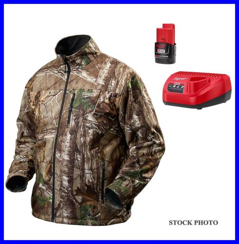 Milwaukee 2343-m realtree xtra™ camo heated jacket kit battery &amp; charger medium for sale