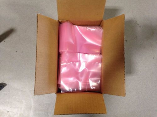 1 Carton: 4&#034;x 6&#034; Layflat Poly Bags, Anti-Stat (Pink), 4 MIL 1,000/Box