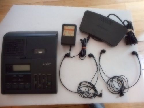 Sony Microcassette Dictator/Transcriber BM-850 W/ Pedal, Remote, AC Adapter