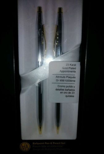 Cross Classic Century Ballpoint Pen and Pencil Set 330105S 23 Karat Gold Plated
