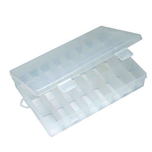Paialco Plastic Clear Jewelry Tray 24 Compartment Slot Adjustable White