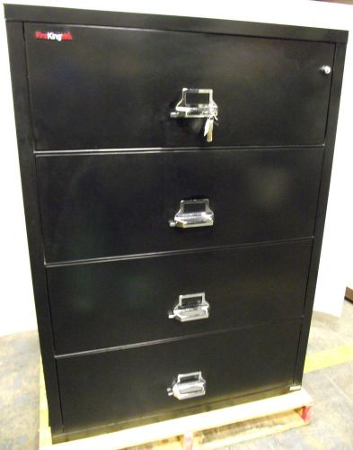 FireKing Fireproof Lateral File Cabinet  4-Drawer 38&#034;  (Black) #3 / Warranty
