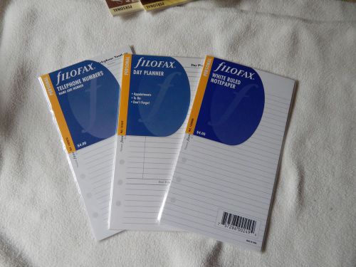 Filofax Personal Size Organiser Refill Inserts Day Planner, Notepaper &amp;Tele. No