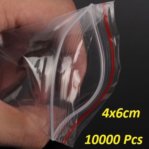 10000X Resealable Plastic Seal Zip Lock Clear Bags 4x6cm