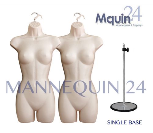 2 FLESH FEMALE DRESS FORMS +1 TABLE TOP STAND +2 HANGERS WOMAN DISPLAY MANNEQUIN