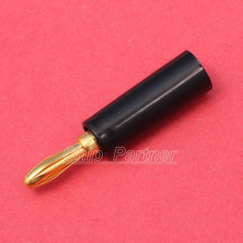 10pcs black 4mm male banana plug gold plated connector for speaker audio for sale