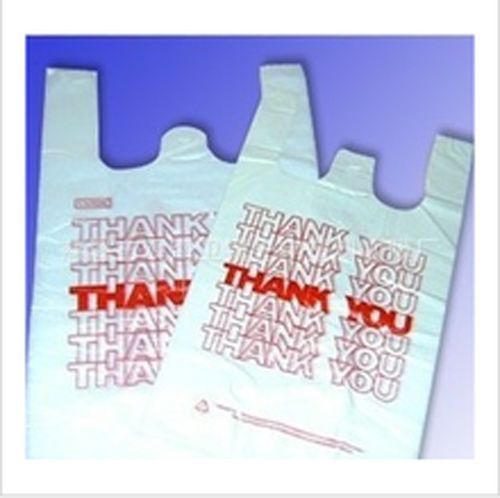 200ct Large 1/6 Thank You T-shirt Plastic Grocery Shopping Bags With Handle abc
