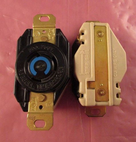 * lot of 2 * hbl2320 - hubbell 2p3w 20a 250v ac l6-20r twist-lock receptacles for sale
