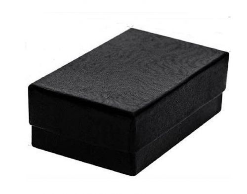25 Jewelry Gift Boxes Cotton Filled Black Swirl Cardboard 3 1/2&#034; x 3 1/2&#034; x 1&#034;