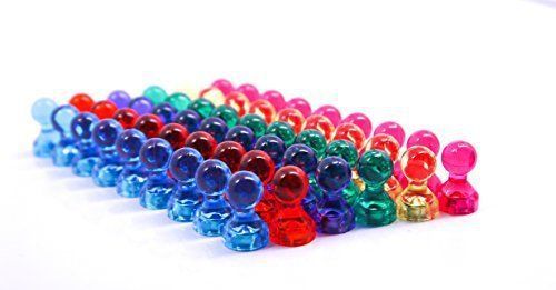 Magnetic Push Pins - Set of 54 Assorted Color for Map, Office, Whiteboard