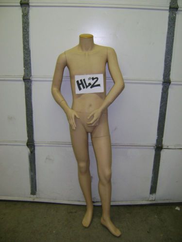 Headless Male Fleshtone Fiberglass Mannequin with Base HL#2