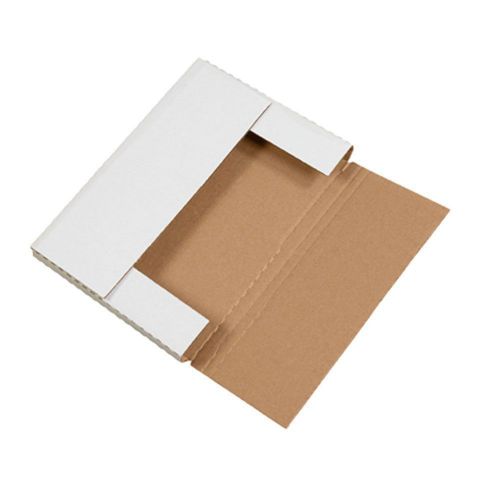 15&#034; x 11 1/8&#034; x 2&#034; White Multi-Depth Easy-Fold Bookfold Mailers (Bundle of 50)