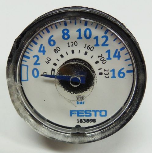 Festo 183898 ma-23-16-r1/8 1/8&#034; npt  0 - 232 psi 0 - 16 bar pressure gauge for sale