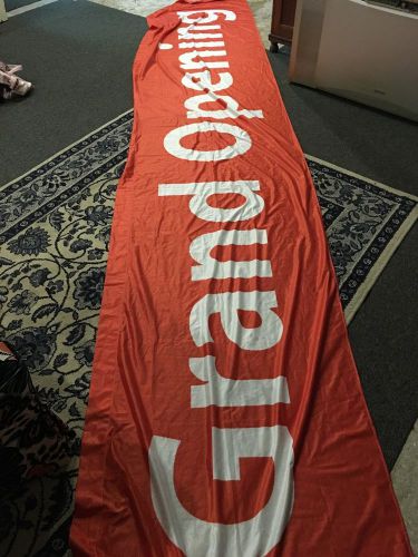 GRAND OPENING Red Fabric Sign Huge 11 Feet Long 2.8 Feet Wide