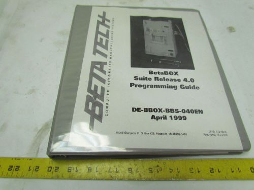 Beta Tech Betabox Suite 4.0 Programing Guide DE-Bbox-BBS-040EN April 1999