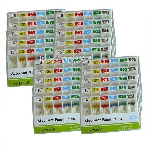 20X Dental 15-40#  Paper Points 7 Sizes PP 0.04 Root Canal Endodontic Material