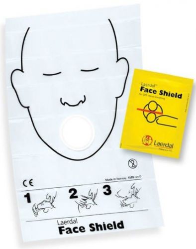 Disposable, wallet-size CPR face shield masks (Lot of 12 Packages, 50 pcs/pckg)