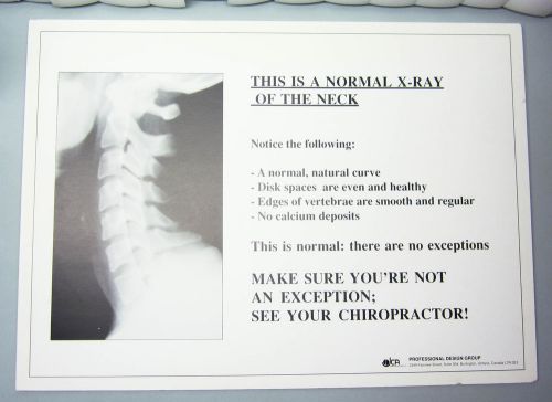 Chiropractic Poster Vintage on Foam Board &#034;This Normal X-Ray Neck&#034; 34.5&#034; x 24.5&#034;
