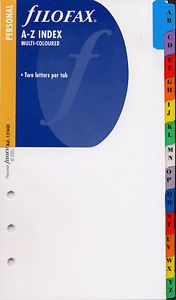 Filofax Accessories A-Z Index, Two Letter Personal Size - FF-131608
