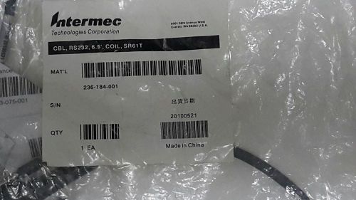 Intermec 236-184-001 scanner cable, rs232, 6.5ft 9pin coil for sr61, cv30/cv60 for sale