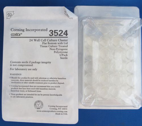Qty 33 Corning Costar 24 Well Cell Culture Microplates FB w/ Lid TCT # 3524