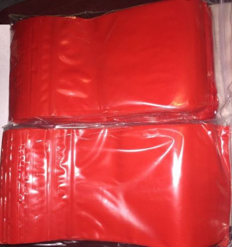 200- RED COLOR 4&#034; x 6&#034; COLORED Poly Plastic Ziplock resealable Jewelry BAGS 2MIL