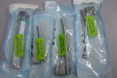 RUSCH GREEN SPEX FIBER OPTIC LARYNGOSCOPE &amp; 3 BLADES