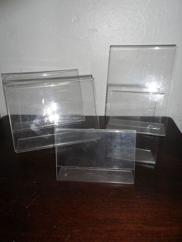 Lot of 5 different sizes Acrylic Lucite Photo sign Holders frames