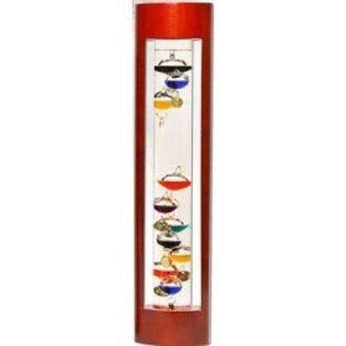 Lily&#039;s Home Galileo Thermometer 17 Inch Tall Wood Framed Cherry Finish