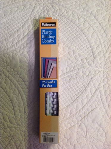 Fellowes Plastic 1/4&#034; Comb Binding, 25 Pack, White #52329