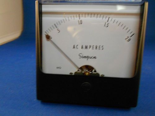 SIMPSON 03150 AC  AMPERES 0-20    3&#034; SQUARE  NEW OLD STOCK