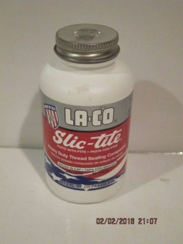 La-co slic-tite heavy duty pipe thread compound paste 8 oz liquid ptfe-f/shp new for sale