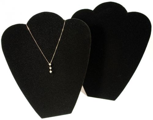 2 black 11&#034; velvet necklace pendant jewelry displays for sale