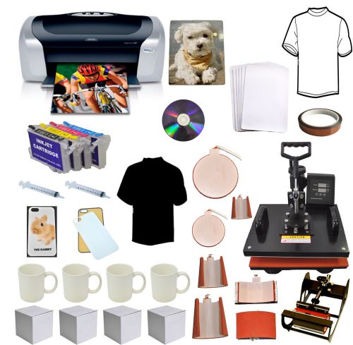 8in1 pro sublimation heat transfer press,epson c88+,refil ink,tshirts,mugs,phone for sale