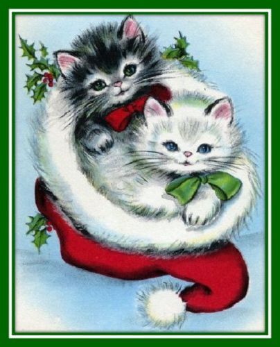 30 Custom Holiday Kittens Personalized Address Labels