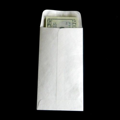 3 1/2 x 6 1/2 Tyvek Envelopes 1000/lot in Bulk Regular Gum Seal 14 lb. #7 Coin