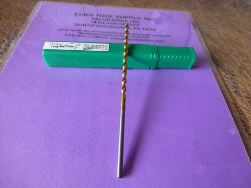 TAPER LENGTH PARABOLIC QC DRILL#21{.159&#034;} DIA TIN COATED HIGH SPEED NEW PTD$2.90