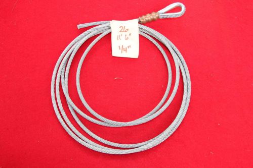 1/4&#034; galvanized wire rope cable 138&#034; (11&#039; - 6&#034;) w/ end / eye loop ~ 7 x 19 for sale