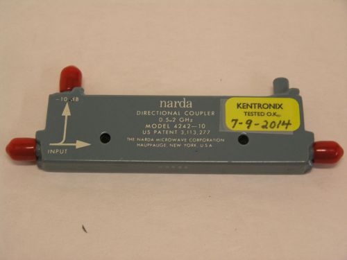Narda 4242-10 Maximally Flat Directional Coupler.  0.5 to 2GHz,  10dB.  SMA(F).