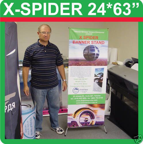 Trade Show Banner Stand Portable Graphic Display 24x63&#034;