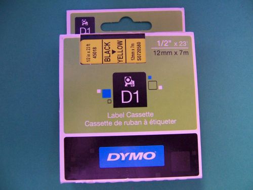 1 Pack - Black on Yellow Tape Label DYMO - D1 12mm 1/2&#034;
