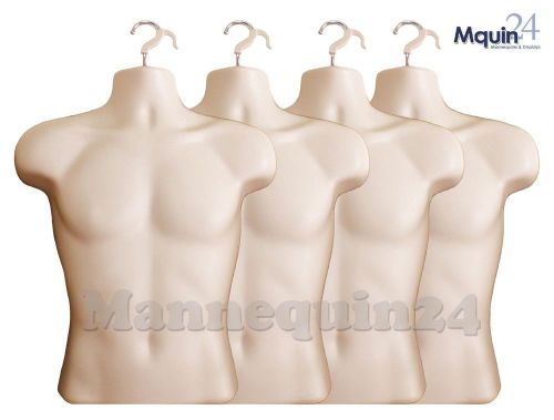 A lot of 4 male torso mannequin form (size s-m/flesh) with hangers man mannequin for sale