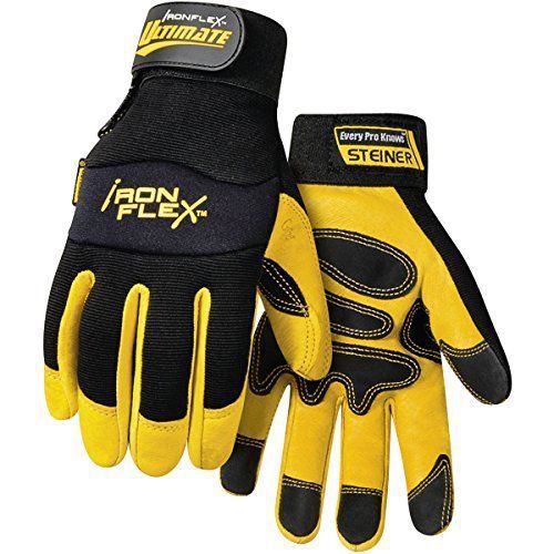Steiner 09122X Ironflex Work Gloves,  Ultimate Pigskin Black Spandex, 2X-Large