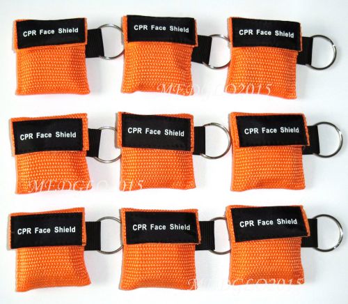 60pcs of cpr mask with keychain cpr face shield aed orange for sale