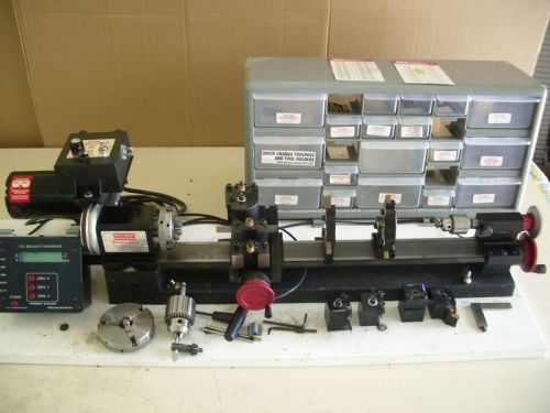 Sherline Model 4000 Lathe ( 3.5&#034; x 17&#034;) with Digital Readout &amp; accessories