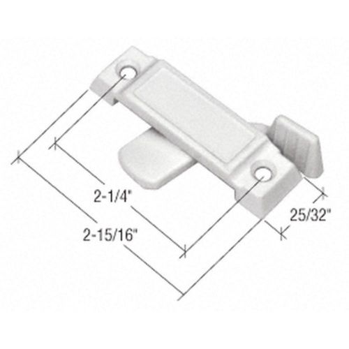 White Sliding Window Lock with 2-1/4&#034; Screw Holes &amp; 5/8&#034; Latch Projection F2682