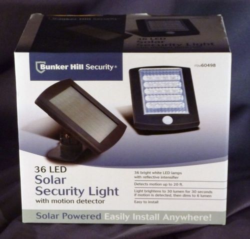 BUNKER HILL Brand 36 LED Solar Security Light with Motion Detector NEW